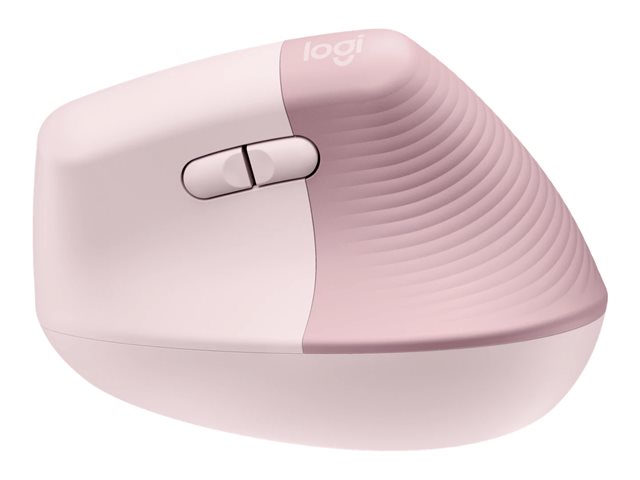 Logitech Lift Vertical Ergonomic Mouse - Vertical mouse - ergonomic - optical - 6 buttons - wireless - Bluetooth, 2.4 GHz - Logitech Logi Bolt USB receiver - rose