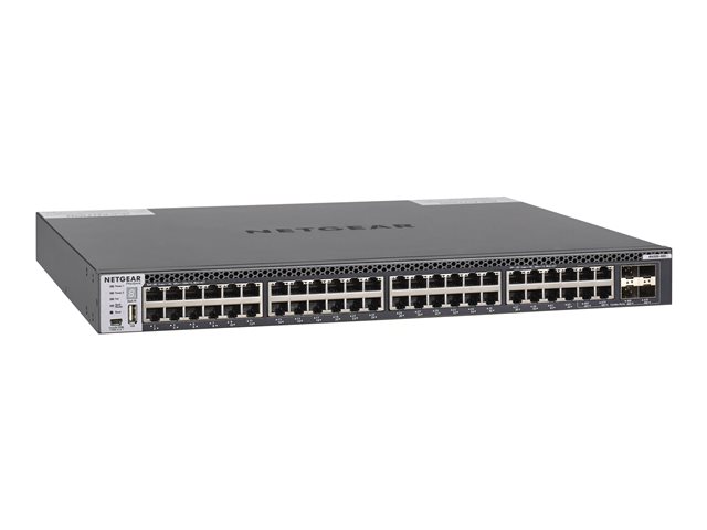 NETGEAR M4300-48X - Switch - L3 - Managed - 48 x 10 Gigabit Ethernet + 4 x shared 10 Gigabit SFP+ - front to back airflow - rack-mountable