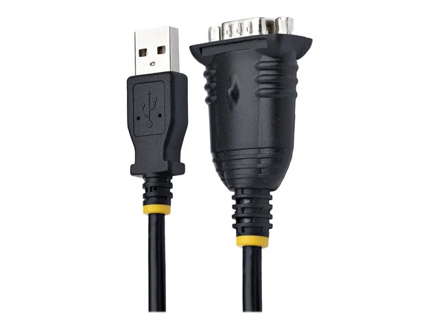 StarTech.com 3ft (1m) USB to Serial Cable, DB9 Male RS232 to USB Converter, USB to Serial Adapter for PLC/Printer/Scanner/Network Switches, USB to COM Port Adapter - Prolific IC, Automatic Handshake, Windows/macOS (1P3FP-USB-SERIAL) - Serial cable - DB-9 (M) screwable to USB (M) - 1 m