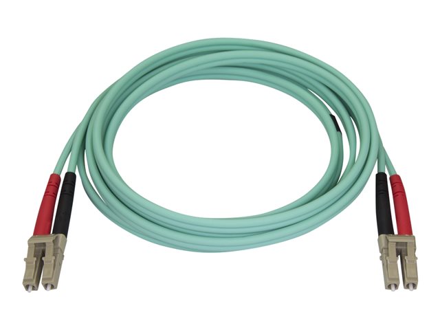StarTech.com Aqua OM4 Duplex Multimode Fiber - 2m / 6 ft - 100 Gb - 50/125 - OM4 Fiber - LC to LC Fiber Patch Cable (450FBLCLC2) - Network cable - LC multi-mode (M) to LC multi-mode (M) - 2 m - fibre optic - duplex - 50 / 125 micron - OM4 - aqua