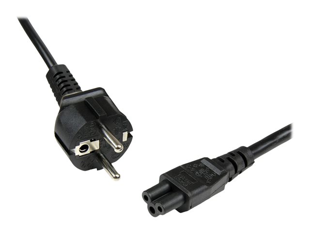 StarTech.com 2m (6ft) Laptop Power Cord, EU Schuko to C5, 2.5A 250V, 18AWG, Notebook / Laptop Replacement AC Cord, Printer/Power Brick Cord, Schuko CEE 7/7 to Clover Leaf IEC 60320 C5 - Laptop Charger Cable - Power cable - IEC 60320 C5 to power CEE 7/7 (M) - AC 250 V - 2 m - black