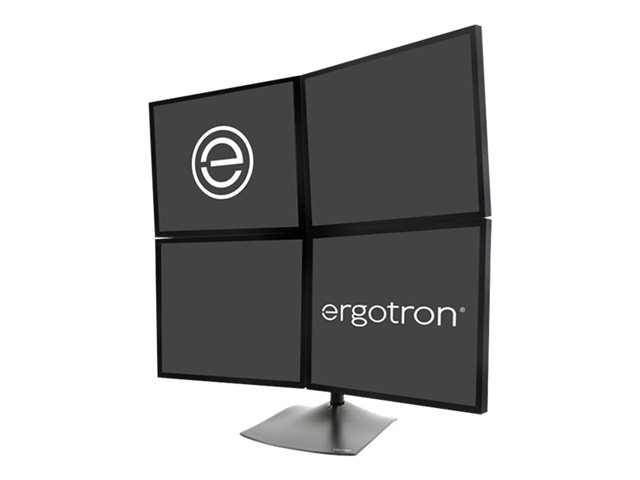 Ergotron DS100 Quad-Monitor Desk Stand - Stand - for 4 LCD displays - aluminium, steel - black - screen size: up to 24\" - desktop