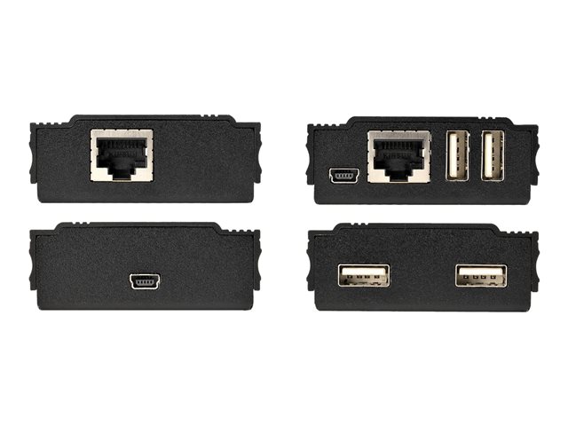 StarTech.com 4 Port USB 2.0 Extender Hub over Single CAT5e/CAT6 Ethernet Cable (RJ45), 330ft (100m), USB Extender Adapter, Externally Powered, 480 Mbps, Metal USB Extender Kit - Power/Link LEDs (USB2004EXT100) - USB extender - USB 2.0 - over CAT 5e/6