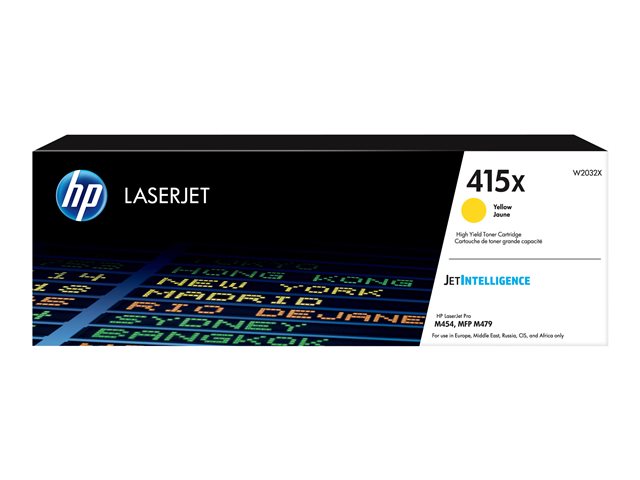 HP 415X - High Yield - yellow - original - LaserJet - toner cartridge (W2032X) - for Color LaserJet Pro M454, MFP M479