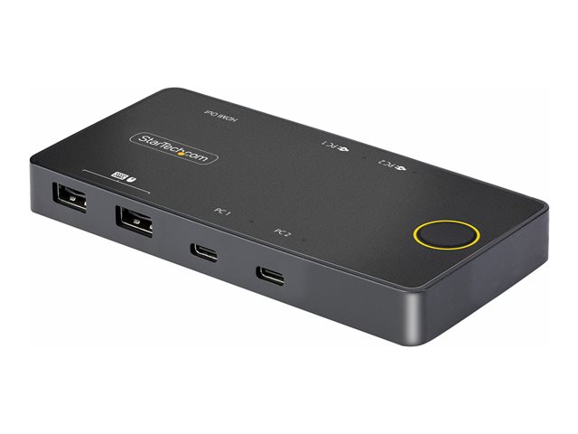 StarTech.com 2-Port USB-C KVM Switch, Single-4K 60Hz HDMI Monitor, Dual-100W Power Delivery Pass-through Ports, Bus Powered, USB Type-C/USB4/Thunderbolt 3/4 Compatible - Small Form Factor (C2-H46-UC2-PD-KVM) - KVM switch - 2 x KVM / audio / USB - 1 local user - desktop
