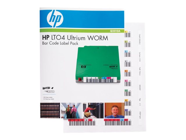 HPE Ultrium 4 WORM Bar Code Label Pack - Bar code labels - for HPE MSL2024, MSL4048, 1/8 G2 Tape Autoloader, LTO-4 Ultrium, StoreEver Ultrium 1840