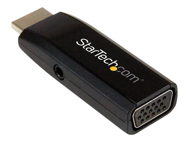 StarTech.com HDMI to VGA Adapter - Aux Audio Output - Compact - 1920x1200 - HDMI to VGA (HD2VGAMICRA) - Video converter - HDMI - VGA - black