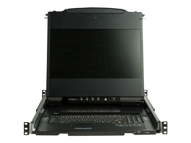 StarTech.com Dual Rail Rackmount KVM Console HD 1080p, Single Port DVI/VGA KVM with 17\" LCD Monitor for Server Rack, Fully Featured 1U LCD KVM Drawer with Cables, USB Support, 44230 MTBF - Single Port Console (RKCOND17HD) - KVM console with KVM switch - 1 ports - USB - 17.3\" - rack-mountable - 1920 x 1080 Full HD (1080p) @ 60 Hz - 250 cd/m² - 650:1 - 8 ms - 2xDVI-D, 2xVGA - black - 1U