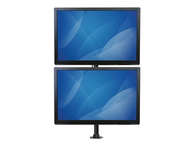 StarTech.com Vertical Desk Mount Dual Monitor Arm - For Monitors 13\" to 27\" - Adjustable - Desk Clamp / Grommet-Hole Mount - Dual VESA Monitors - Black (ARMDUALV) - Mounting kit - for 2 monitors - heavy duty steel - black - screen size: 13\"-27\" - des