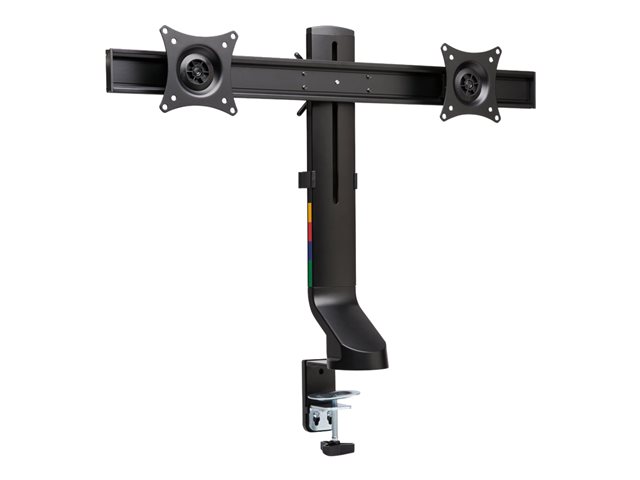 Kensington SmartFit Space-Saving Dual Monitor Arm - Mounting kit - Tilt & Swivel - for 2 monitors - aluminium, plastic, steel - black - screen size: up to 27\" - desktop, C-clamp, grommet, desk-mountable