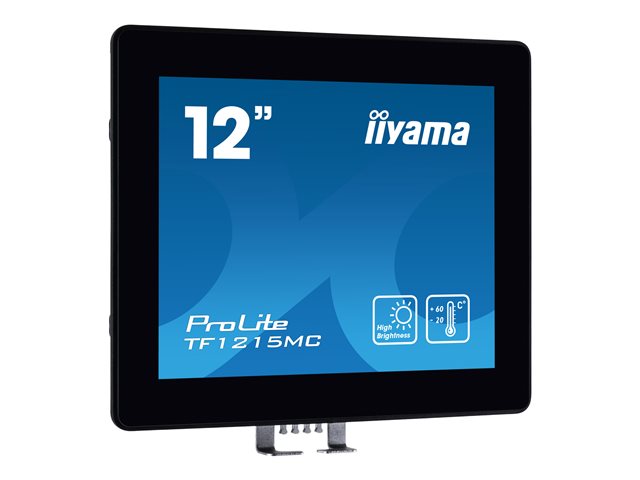 iiyama ProLite TF1215MC-B1 - LED monitor - 12.1\" - open frame - touchscreen - 1024 x 768 - IPS - 540 cd/m² - 1000:1 - 25 ms - HDMI, VGA, DisplayPort - black