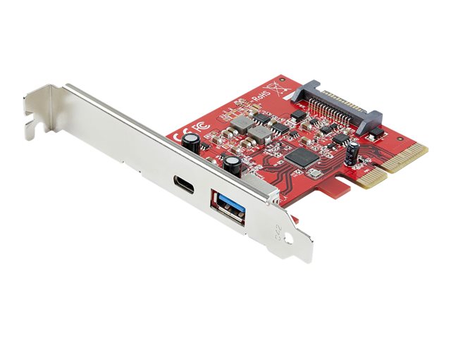 StarTech.com 2-Port 10Gbps USB-A & USB-C PCIe Card, USB 3.1 Gen 2 PCI Express Type C/A Host Controller Card Adapter, USB 3.2 Gen 2x1 PCIe Desktop Expansion Add-On Card, Windows/macOS/Linux - Full/Low-Profile - USB adapter - PCIe 3.0 x4 - USB-C 3.1 x 1 + USB 3.1 Gen 2 x 1 - for P/N: S251BMU313, S251BPU313, S252BU313R