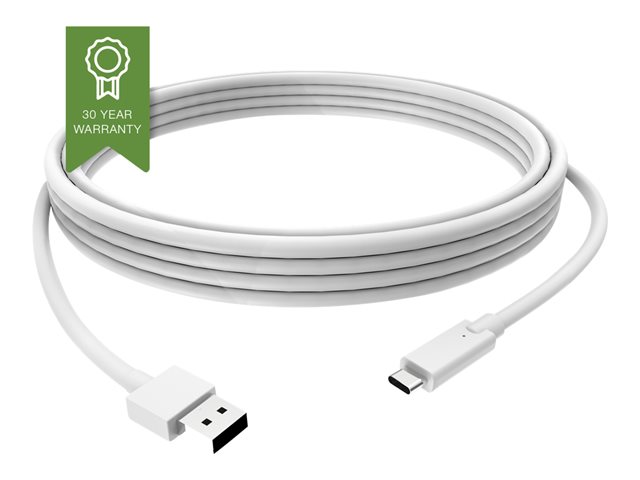 VISION Professional installation-grade USB-C to USB-A cable - LIFETIME WARRANTY - bandwidth 5 gbit/s - supports 3A charging current - USB-C 3.1 (M) to USB-A 3.0 (M) - outer diameter 4.0 mm - 22+30 AWG - 1 m - white