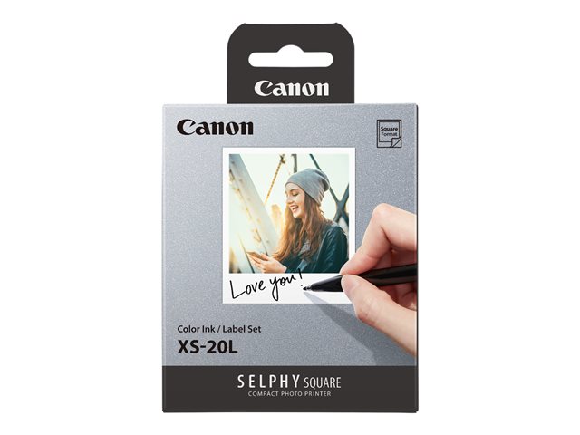 Canon XS-20L - Colour (cyan, magenta, yellow) - print ribbon cassette and paper kit - for Square QX10