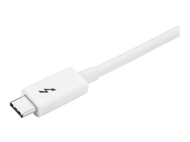 StarTech.com 6.6ft (2m) Thunderbolt 3 Cable, 20Gbps, 100W PD, 4K Video, Thunderbolt-Certified, Compatible w/ TB4/USB 3.2/DisplayPort - Thunderbolt cable - 24 pin USB-C (M) to 24 pin USB-C (M) - USB 3.1 Gen 2 / Thunderbolt 3 / DisplayPort 1.2 - 2 m - 4K support - white - for P/N: CDP2HDUACP, CDP2HDUACPW