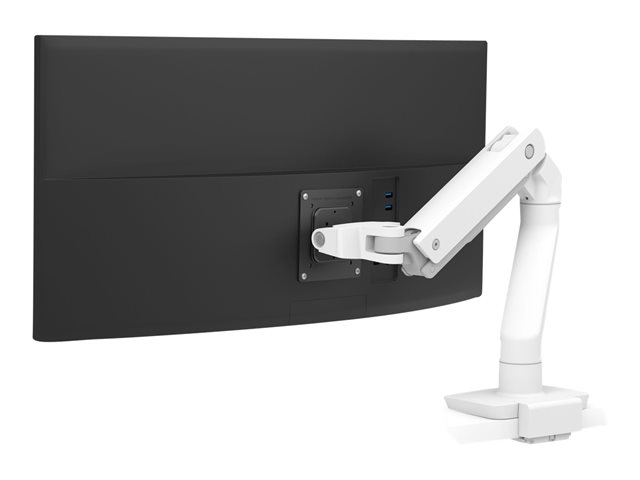 Ergotron HX - Mounting kit (articulating arm, extension, pivot, low-profile top-mount C-clamp 18-25 mm) - for LCD display - white - screen size: up to 49\" - desk-mountable