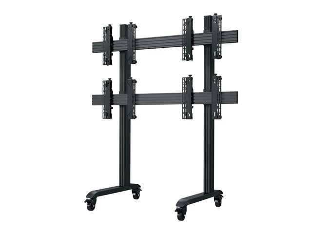 B-TECH System X BT8371 - Cart - for 3x3 video wall - stand - black - screen size: 46\"-55\" - mounting interface: up to 600 x 400 mm