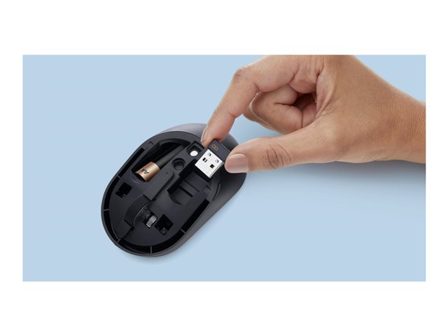 Dell Silent Mouse MS355 - Mouse - right and left-handed - optical LED - 3 buttons - wireless - 2.4 GHz, Bluetooth 5.1 LE - USB wireless receiver - black - with 3 years Advanced Exchange Service