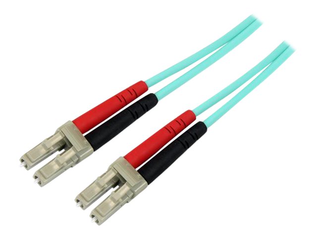 StarTech.com Aqua OM4 Duplex Multimode Fiber - 3m/ 9 ft - 100 Gb - 50/125 - OM4 Fiber - LC to LC Fiber Patch Cable (450FBLCLC3) - Network cable - LC multi-mode (M) to LC multi-mode (M) - 3 m - fibre optic - duplex - 50 / 125 micron - OM4 - aqua