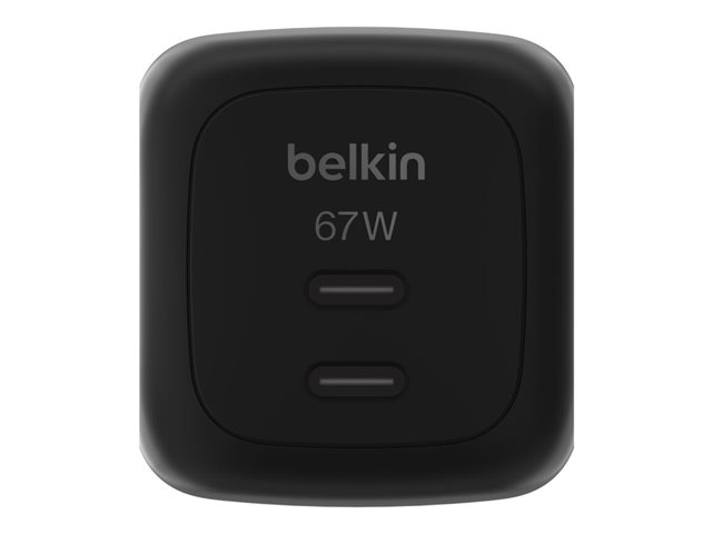 BoostCharge 67W Dual USB-C PD Wall Charger with PPS, BLK