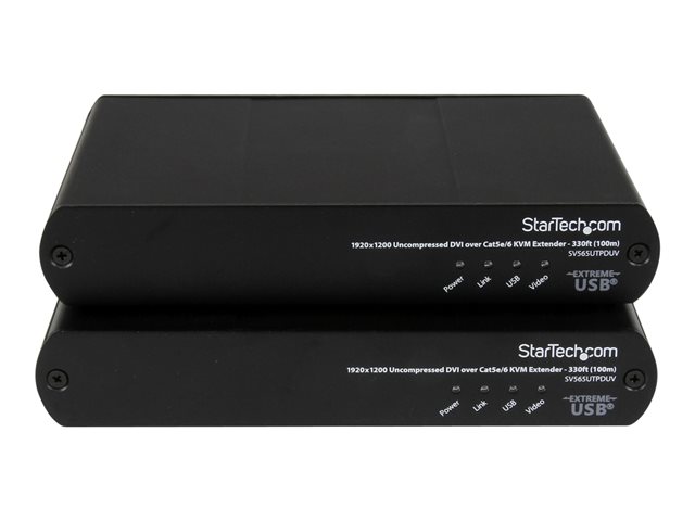 StarTech.com USB DVI over Cat 5e / Cat 6 KVM Console Extender - 1920x1200 - KVM / USB extender - up to 328 ft - SV565UTPDUV - KVM / USB extender - over CAT 5e/6 - up to 100 m - for P/N: SVA5M4NEUA