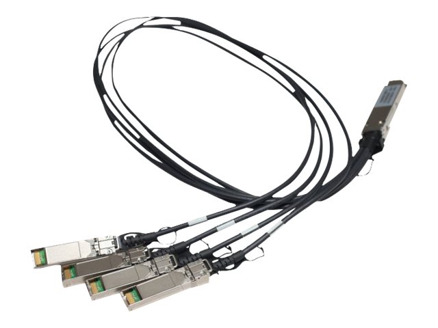 HPE X240 Direct Attach Copper Splitter Cable - Network cable - SFP+ to QSFP+ - 1 m - for HPE 5900AF-48, Edgeline e920, FlexFabric 1.92, 11908, 12900, 12902, ProLiant e910t 2U