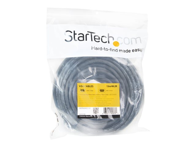 StarTech.com 15m Coax High Resolution Monitor VGA Cable HD15 M/M - VGA cable - HD-15 (VGA) (M) to HD-15 (VGA) (M) - 15 m - molded - black