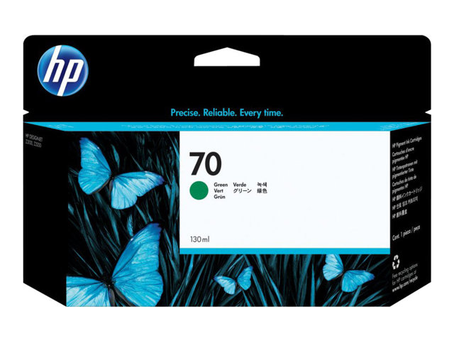 HP 70 - 130 ml - green - original - DesignJet - ink cartridge - for DesignJet HD Pro MFP, T120, Z2100, Z3100, Z3100ps, Z3200, Z3200ps, Z5200, Z5400