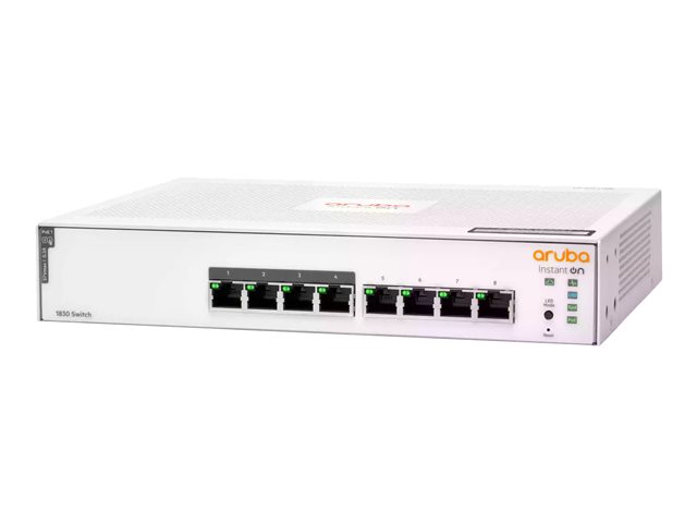 HPE Networking Instant On 1830 8G 4p Class4 PoE 65W Switch - Switch - smart - 4 x 10/100/1000 + 4 x 10/100/1000 (PoE+) - desktop, rack-mountable - PoE+ (65 W)