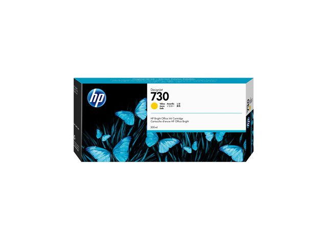 HP 730 - 300 ml - high capacity - yellow - original - DesignJet - ink cartridge - for DesignJet SD Pro MFP, T1600, T1600dr, T1700, T1700dr, T1708, T1708dr, T2600, T2600dr