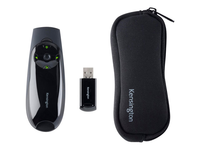 Kensington Presenter Expert Green Laser with Cursor Control - Presentation remote control - RF - black