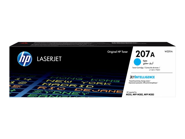HP 207A - Cyan - original - LaserJet - toner cartridge (W2211A) - for Color LaserJet Pro M255dw, M255nw, MFP M282nw, MFP M283fdn, MFP M283fdw