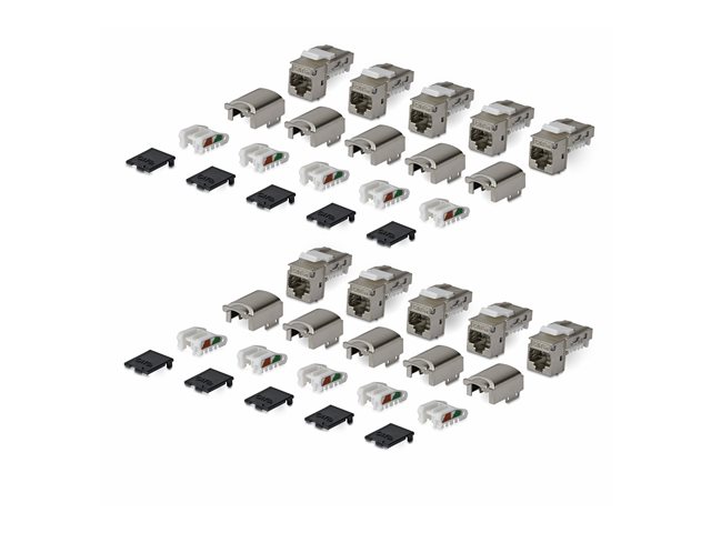 Cat6a Keystone Jack 10-Pack 90-Deg