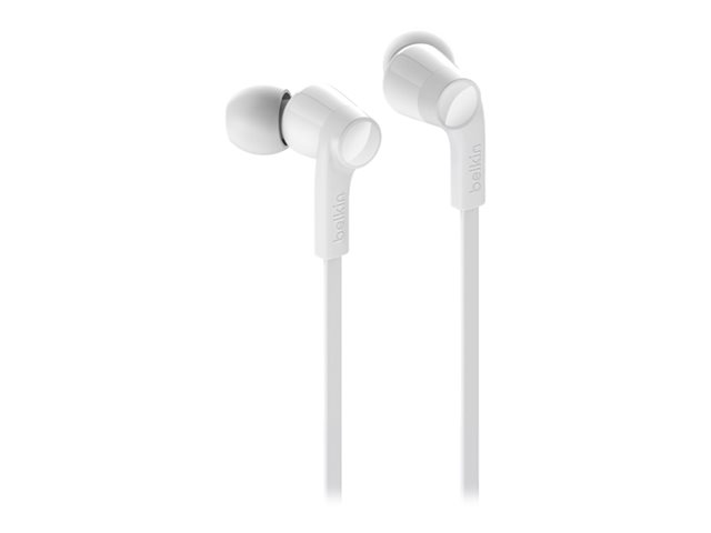Belkin ROCKSTAR - Earphones with mic - in-ear - wired - USB-C - noise isolating - white
