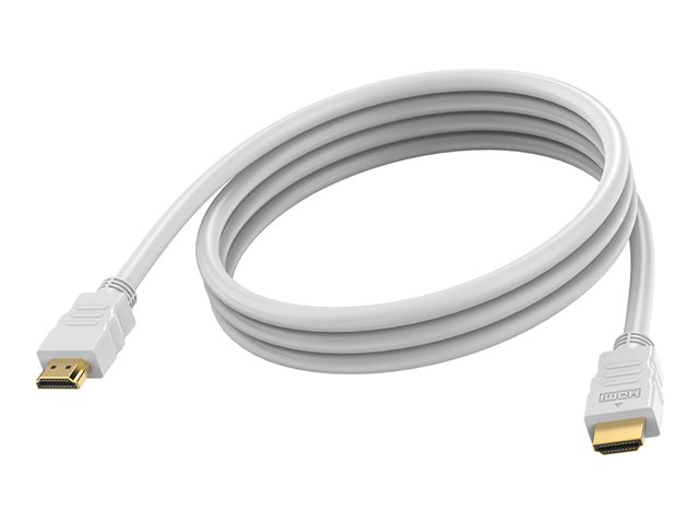 VISION Professional installation-grade HDMI cable - LIFETIME WARRANTY - 8K @ 60 Hz - HDMI version 2.1 - 48 Gbps - double shielded - gold plated connectors - HDMI (M) to HDMI (M) - outer diameter 7.3 mm - 28 AWG - 2 m - white
