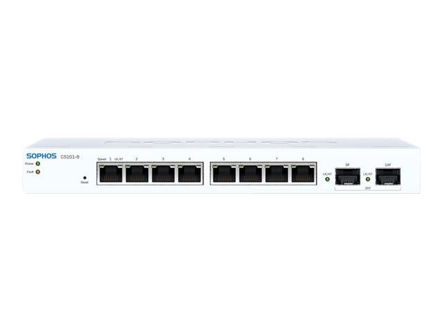 Sophos CS101-8 - Switch - Managed - 8 x 10/100/1000 + 2 x Gigabit SFP - desktop, wall-mountable