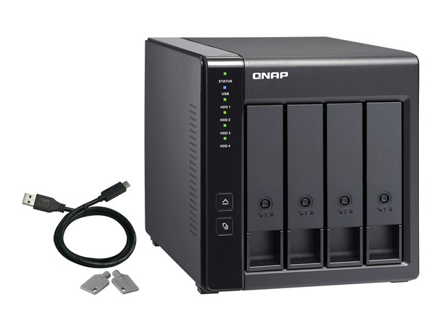 QNAP TR-004 - Hard drive array - 0 TB - 4 bays (SATA-300) - USB 3.2 Gen 1 (external)