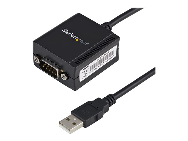 StarTech.com USB to Serial Adapter - 1 port - USB Powered - FTDI USB UART Chip - DB9 (9-pin) - USB to RS232 Adapter (ICUSB2321F) - Serial adapter - USB - RS-232 - black
