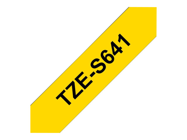 Brother TZe-S641 - Strong adhesive - black on yellow - Roll (1.8 cm x 8 m) 1 cassette(s) laminated tape - for P-Touch PT-3600, D400, D450, D600, D800, E310, E550, P900, P950, P-Touch Cube Plus PT-P710