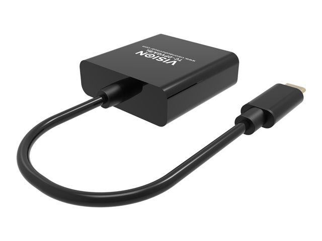 VISION Professional installation-grade USB-C to VGA adapter - LIFETIME WARRANTY - plugs into USB-C and has full-sized VGA socket - maximum resolution 2560 x 1600 @ 60 hz - USB-C 3.1 (M) to VGA (F) - driver built into adaptor - black
