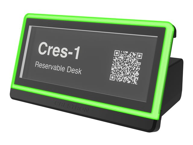 Crestron DSS-100 - Status indicator - desk scheduling - wireless - 802.11b/g/n, Bluetooth 4.2 LE - 2.4 Ghz - textured black