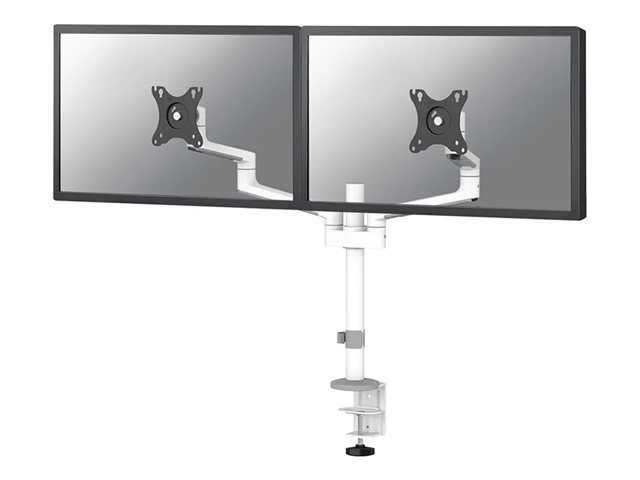 Neomounts DS60-425WH2 - Mounting kit (articulating arm) - full-motion - for 2 monitors - steel - white - screen size: 17\"-27\" - desk-mountable