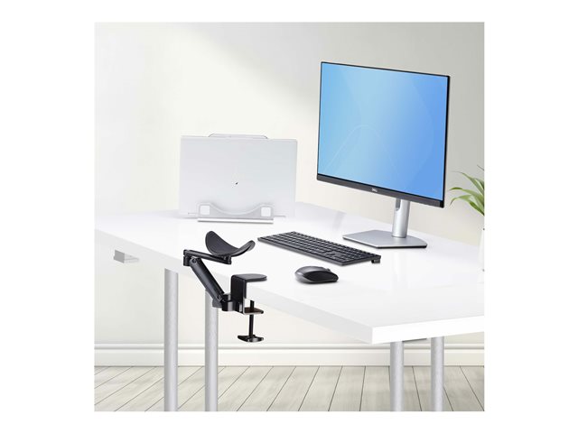 StarTech.com Adjustable Arm Rest For Desk, Clamp-On Install/No Drilling - Mounting kit (arm rest) - aluminium, steel, plastic - black - desk-mountable