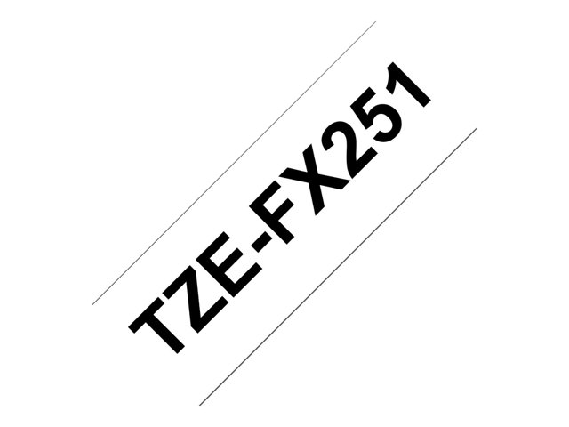 Brother TZe-FX251 - Adhesive - black on white - Roll (2.4 cm x 8 m) 1 cassette(s) flexible ID tape - for Brother PT-D600, P-Touch PT-3600, D610, D800, E550, P750, P900, P950, P-Touch EDGE PT-P750