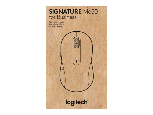 Logitech Signature M650 L for Business - Mouse - right-handed - 5 buttons - wireless - 2.4 GHz, Bluetooth - Logitech Logi Bolt USB receiver - graphite