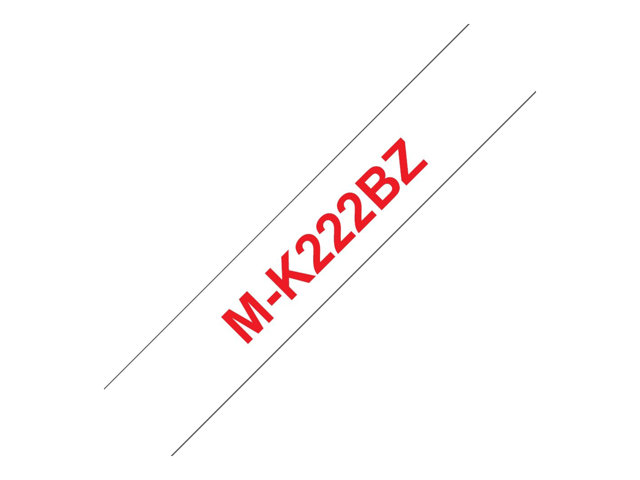 Brother M-K222BZ - Plastic - red on white - Roll (0.9 cm x 8 m) 1 cassette(s) tape - for P-Touch PT-55, PT-55P, PT-90