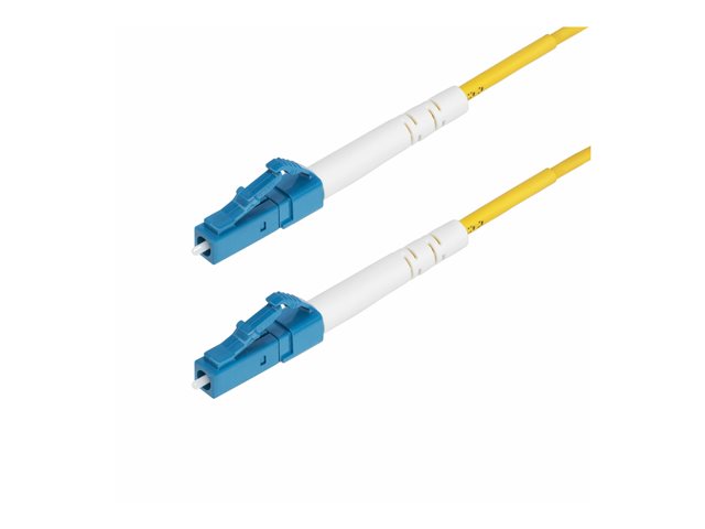 StarTech.com 3m (9.8ft) LC to LC (UPC) OS2 Single Mode Simplex Fiber Optic Cable, 9/125µm, Laser Optimized, 40G/100G, Bend Insensitive, Low Insertion Loss - LSZH Fiber Patch Cord (SPSMLCLC-OS2-3M) - Patch cable - LC/UPC single-mode (M) to LC/UPC single-mode (M) - 3 m - 2 mm - fibre optic - simplex - 9 / 125 micron - OS1/OS2 - halogen-free, bi-directional, passive - yellow