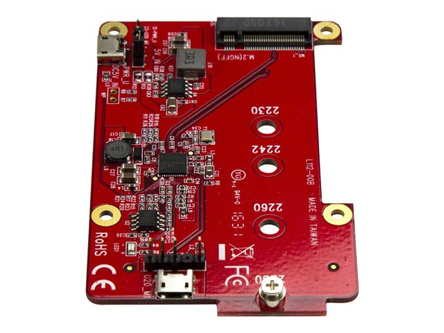 StarTech.com Raspberry Pi Board - USB 2.0 480Mbps - USB to M.2 SATA Converter - USB to SATA Raspberry Pi SSD (PIB2M21) - Storage controller - M.2 Card - USB 2.0 - red