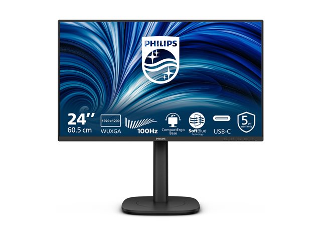 24B2N3200D 24\" IPS WUXGA, 4 ms, 1920x1200@100Hz, Wid 16/10, DP-HDMI-VGA, 4xUSB 3.2 & 1xUSB-C, Brightness 300 cd/m², S Contrastratio 50M:1, Viewing angle 178°/178°, Speakers, Height adjustment & Pivot, Black