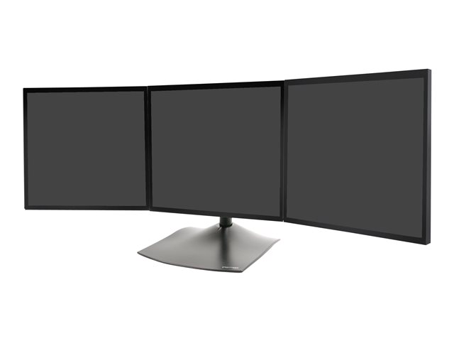 Ergotron DS100 Triple-Monitor Desk Stand - Stand - for 3 LCD displays - aluminium, steel - black - screen size: up to 21\" - desk-mountable